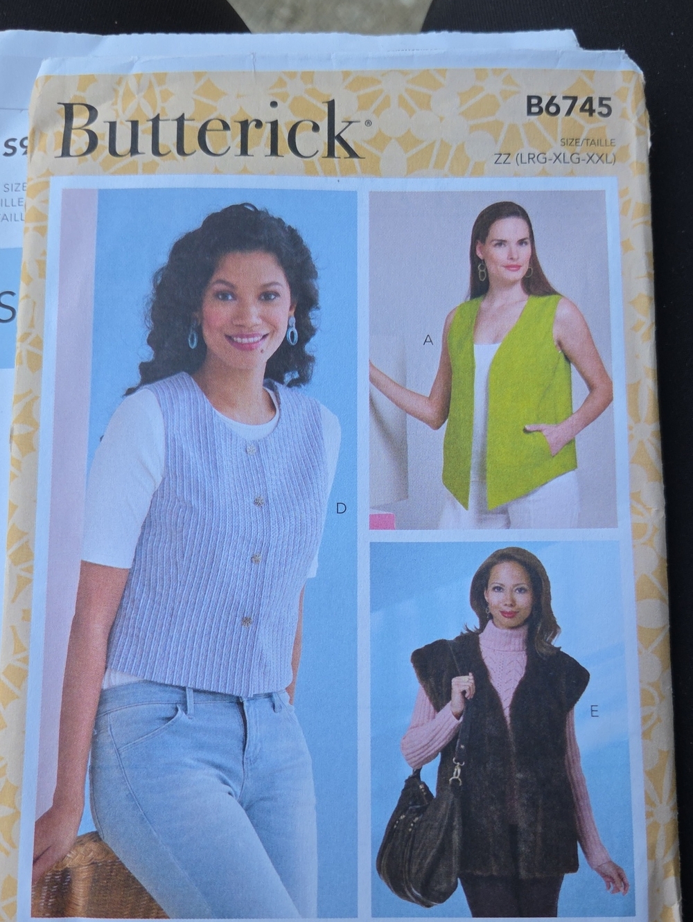 Butterick B6745 Sewing Pattern Size LRG-XXL